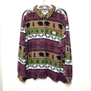 Glacier Gear Outdoor Men's‎ XL Winter Heavyweight Shirt Bear Snowflake Pattern